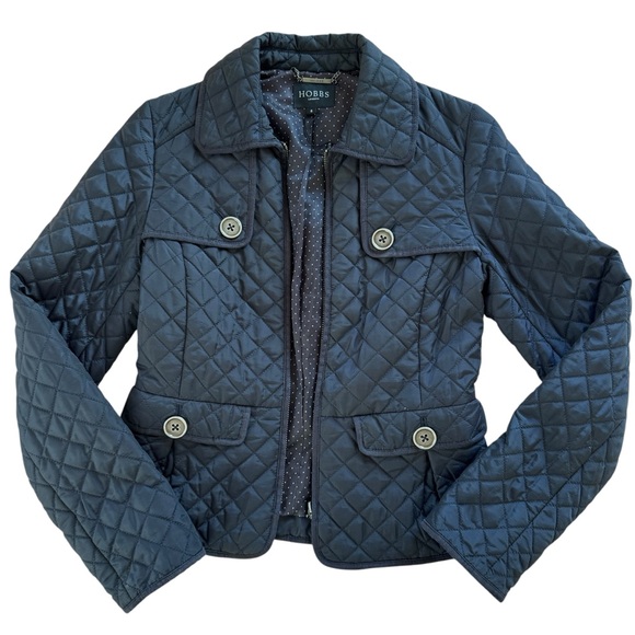 Hobbs London Navy Blue Zip Jacket - Picture 3 of 7